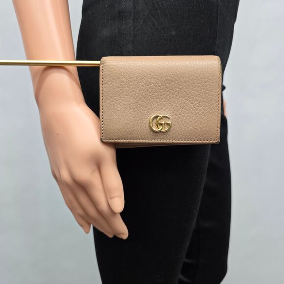 Gucci GG Marmont Compact Wallet Bifold Grained Leather Cardholder Coin Purse - Picture 3 of 14